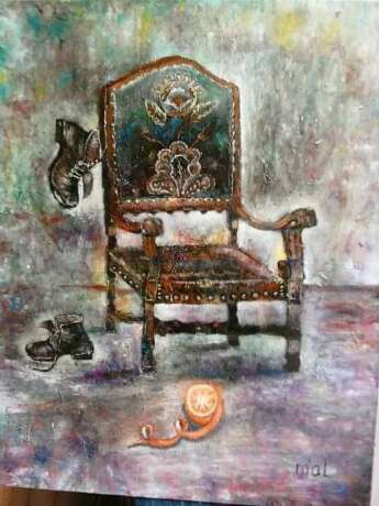 “Old shoes” Canvas Oil paint Impressionist Still life 2012 - photo 1