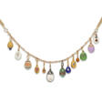 A NECKLACE OF THIRTEEN JEWELLED, GOLD, SILVER AND GUILLOCH&#201; ENAMEL EGG PENDANTS - Prix ​​des enchères