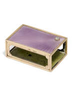 Enamel. A JEWELLED AND GUILLOCH&#201; ENAMEL GOLD-MOUNTED MATCH-BOX HOLDER