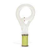 A JEWELLED GUILLOCH&#201; ENAMEL AND ROCK CRYSTAL GOLD-MOUNTED PARASOL HANDLE - photo 1