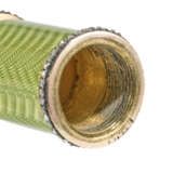 A JEWELLED GUILLOCH&#201; ENAMEL AND ROCK CRYSTAL GOLD-MOUNTED PARASOL HANDLE - photo 4