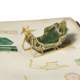 A RARE JEWELLED GOLD-MOUNTED NEPHRITE MINIATURE MODEL OF A SLEIGH - Foto 2