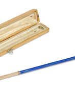 Clothing and accessories. A JEWELLED GUILLOCH&#201; ENAMEL GOLD-MOUNTED PLUME HOLDER