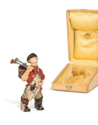 A VERY RARE AND IMPORTANT HARDSTONE MODEL OF A STREET PAINTER