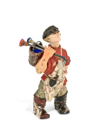 A VERY RARE AND IMPORTANT HARDSTONE MODEL OF A STREET PAINTER - Foto 2 A VERY RARE AND IMPORTANT HARDSTONE MODEL OF A STREET PAINTER - Foto 2
