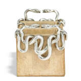 A SILVER-MOUNTED CLAY BRICK MATCH HOLDER - photo 2