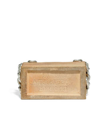 A SILVER-MOUNTED CLAY BRICK MATCH HOLDER - photo 4