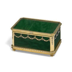 A SILVER-GILT MOUNTED NEPHRITE TABLE BOX