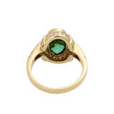 Ring mit grünem Turmalin, oval fac. ca. 2,6 ct (deutl. Pleochroismus), - photo 4