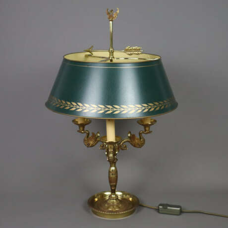 Große Bouillotte-Lampe mit Schwanenarmen im Empire… - Foto 1