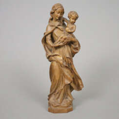 Holzfigur "Madonna mit Kind" - 20. Jahrhundert, Ho…