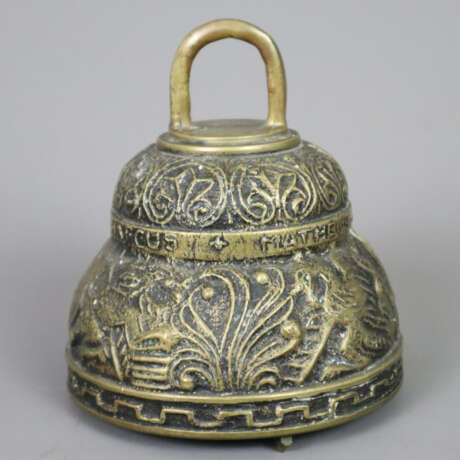 Gebetsglocke - um 1900, Bronze, eingeschnürte Wand… - photo 1