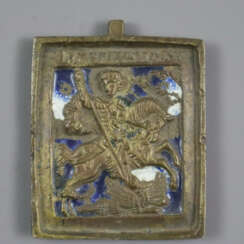Reiseikone "Hl. Georg" - Russland, 19. Jh., Bronze…