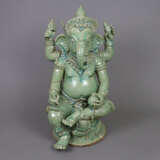 Ganesha-Figur - Indien, Keramik, Seladonglasur, si… - photo 1