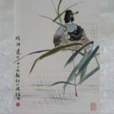 Chinesisches Rollbild - Ente im Schilf, Aquarellfa… - фото 1