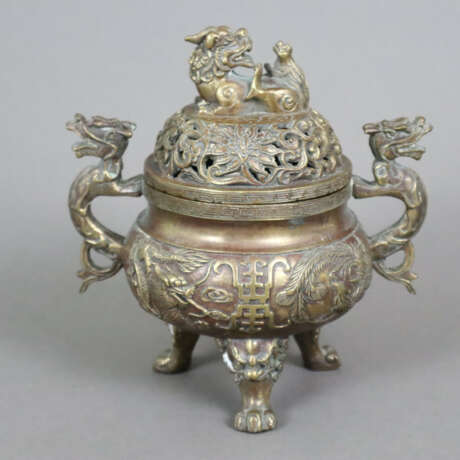 Weihrauchbrenner - China, Metall bronziert, kugeli… - фото 1 Weihrauchbrenner - China, Metall bronziert, kugeli… - фото 1