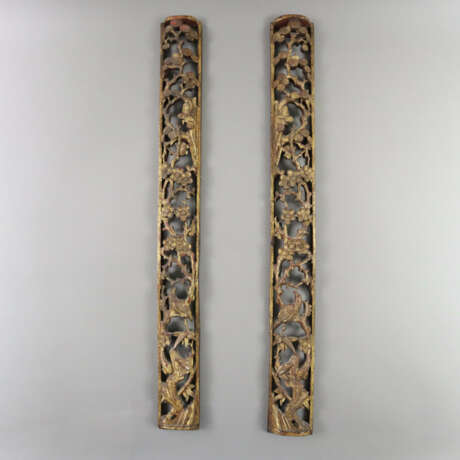 Ein Paar filigran geschnitzte Holzpaneele - China,… - photo 1 Ein Paar filigran geschnitzte Holzpaneele - China,… - photo 1