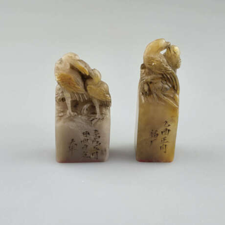 Zwei Steinsiegel - China, rechteckiger Schaft mit … - фото 1 Zwei Steinsiegel - China, rechteckiger Schaft mit … - фото 1