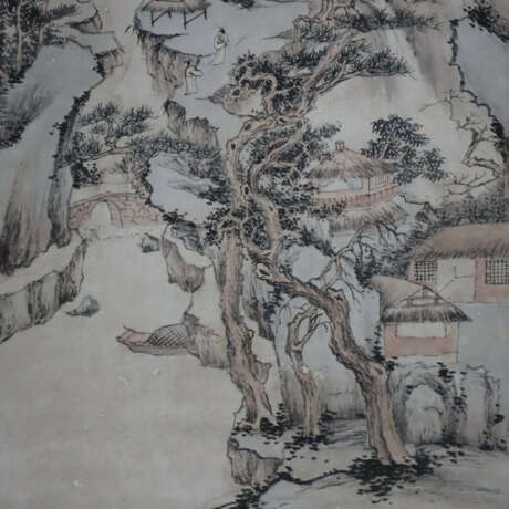 Chinesisches Rollbild - Gebirgslandschaft mit Flus… - Foto 2