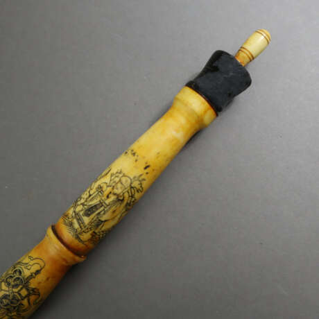 Opiumpfeife - China, Knochen / Holz, gedrechselt, … - Foto 2