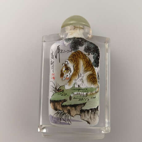 Snuffbottle - China, farbloses Glas mit Innenbemal… - photo 1 Snuffbottle - China, farbloses Glas mit Innenbemal… - photo 1