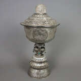 Große silberne Butterlampe (Opferlampe) mit „Bajix… - Foto 1