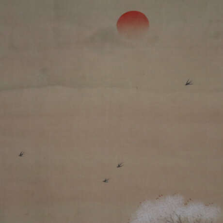 Japanisches Rollbild -20.Jh.-Schwalben über blühen… - фото 2 Japanisches Rollbild -20.Jh.-Schwalben über blühen… - фото 2