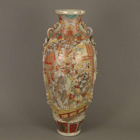 Satsuma-Bodenvase - Japan 20 Jh., Keramik, elfenbe… - фото 1 Satsuma-Bodenvase - Japan 20 Jh., Keramik, elfenbe… - фото 1