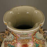 Satsuma-Bodenvase - Japan 20 Jh., Keramik, elfenbe… - фото 2