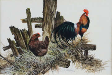 Weidinger, Hubert (*1951 Wien) - Hahn und Henne, 1…