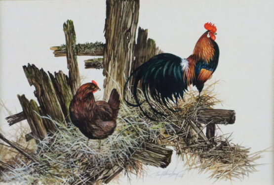 Weidinger, Hubert (*1951 Wien) - Hahn und Henne, 1… - photo 1 Weidinger, Hubert (*1951 Wien) - Hahn und Henne, 1… - photo 1