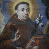 Hl. Antonius von Padua - polychrome Hinterglasmale… - photo 2