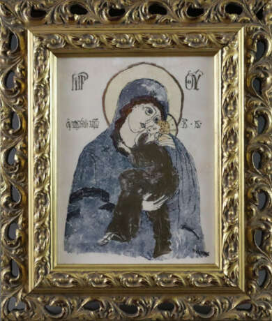 Ikone "Gottesmutter mit Kind" - polychrome Malerei… - photo 1