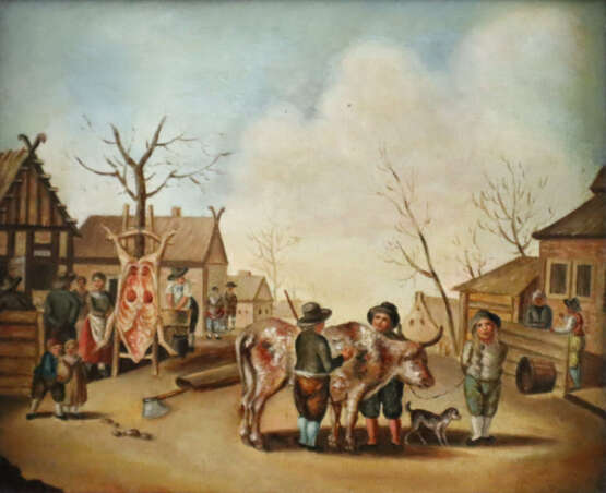 Miniaturmalerei - Dorfszene im altmeisterlichen St… - фото 1 Miniaturmalerei - Dorfszene im altmeisterlichen St… - фото 1