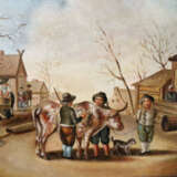 Miniaturmalerei - Dorfszene im altmeisterlichen St… - фото 2