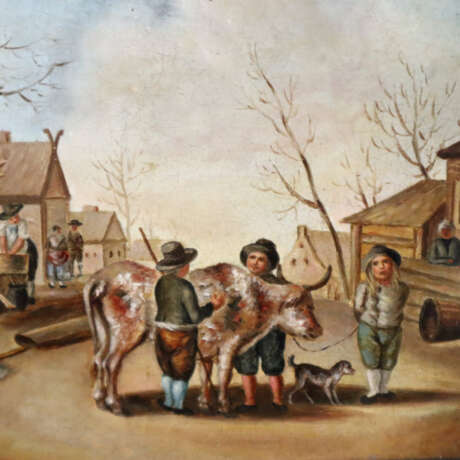 Miniaturmalerei - Dorfszene im altmeisterlichen St… - фото 2 Miniaturmalerei - Dorfszene im altmeisterlichen St… - фото 2