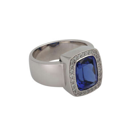 Ring mit feinem Tansanit von ca. 7 ct, antik fac. - photo 2