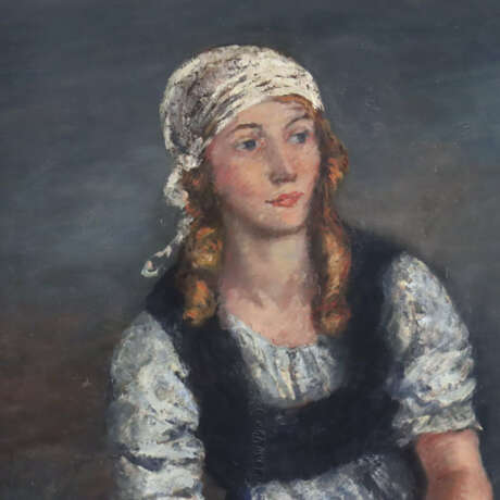 Mohr -20.Jh.- Bildnis einer jungen Winzerin, Öl au… - фото 2 Mohr -20.Jh.- Bildnis einer jungen Winzerin, Öl au… - фото 2