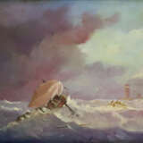 Colin, E. - Boote auf stürmischer See, Öl auf Holz… - photo 1