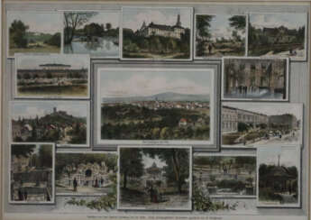 Bad Homburg - Souvenirblatt mit 15 Ansichten von B…