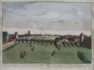 Frankfurt am M. - Guckkastenblatt mit Blick über d…