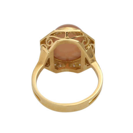 Ring mit ovalem Mondstein, c. 9 ct, - photo 4