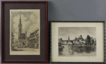 Zwei Danzig-Ansichten - 1x Helma Fischer-Oels (186…