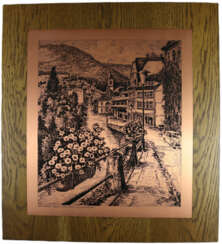 Bad Wildbad - gravierte Kupferplatte, unten links …