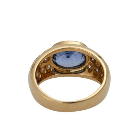 Ring mit einem Saphir von ca. 2,98 ct (punz.) oval fac., - Foto 4