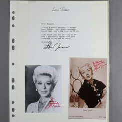 Zwei Autogramme Lana Turner - Albumseite mit zwei …