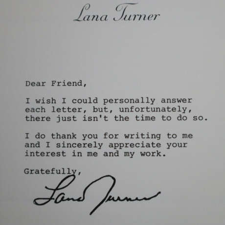 Zwei Autogramme Lana Turner - Albumseite mit zwei … - фото 2 Zwei Autogramme Lana Turner - Albumseite mit zwei … - фото 2