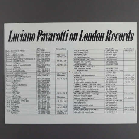 Autogramm Luciano Pavarotti - London-Records-Promo… - photo 2