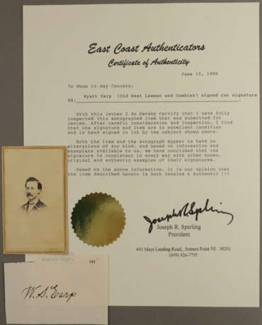 Wyatt Earp - Signatur von Wyatt Berry Stapp Earp (… - photo 1