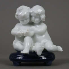 Kinderpaar auf Schemel - Schwarza-Saalbahn, Thürin…